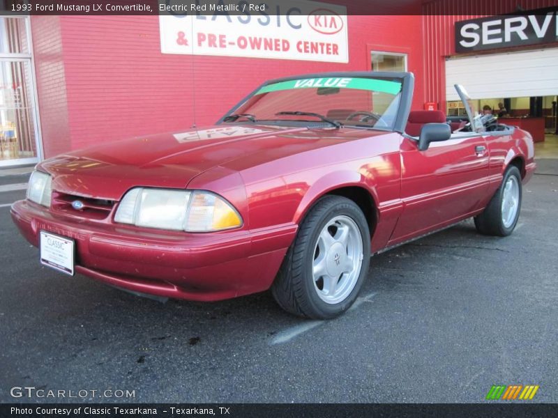 Electric Red Metallic / Red 1993 Ford Mustang LX Convertible