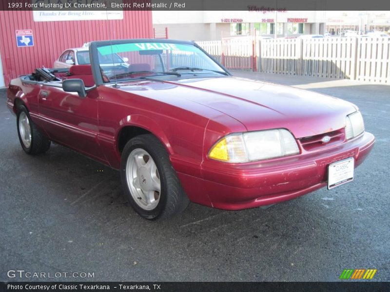 Electric Red Metallic / Red 1993 Ford Mustang LX Convertible