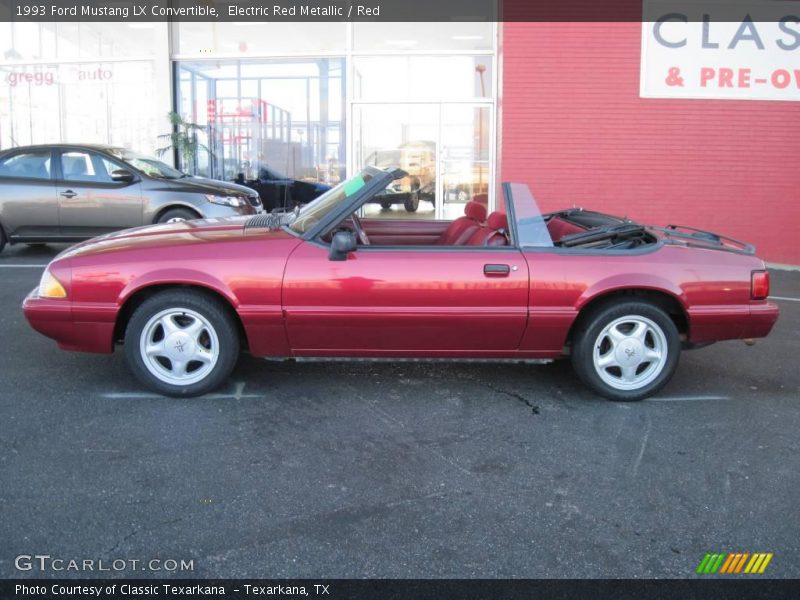 Electric Red Metallic / Red 1993 Ford Mustang LX Convertible