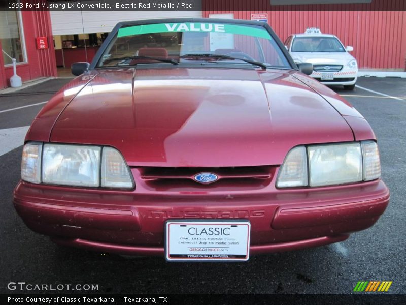 Electric Red Metallic / Red 1993 Ford Mustang LX Convertible