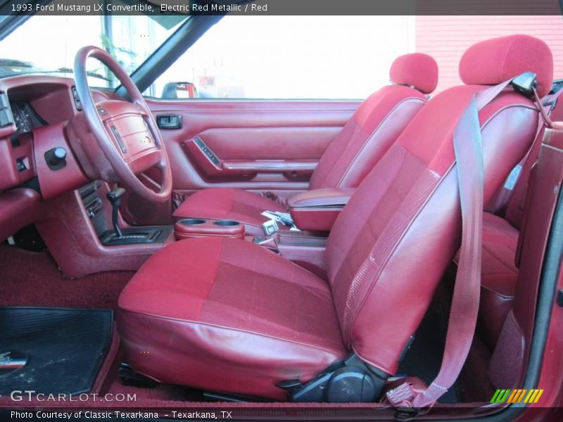 Electric Red Metallic / Red 1993 Ford Mustang LX Convertible