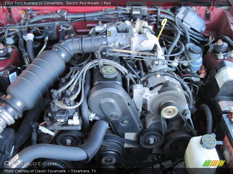 Electric Red Metallic / Red 1993 Ford Mustang LX Convertible