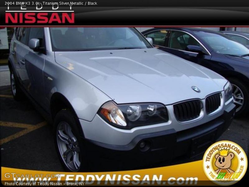 Titanium Silver Metallic / Black 2004 BMW X3 3.0i