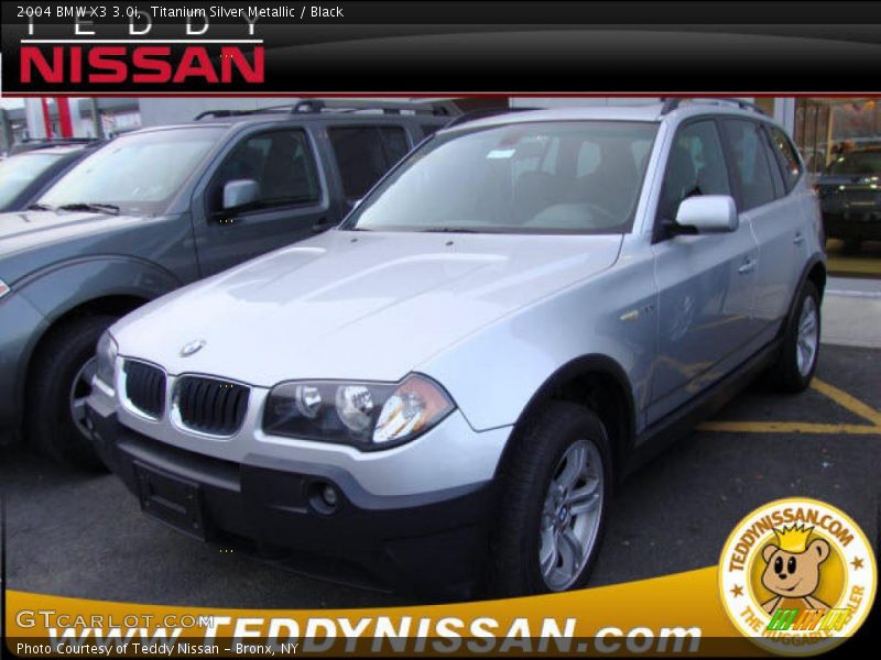 Titanium Silver Metallic / Black 2004 BMW X3 3.0i