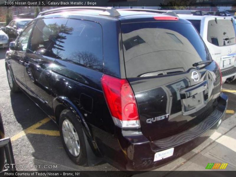 Galaxy Black Metallic / Beige 2006 Nissan Quest 3.5