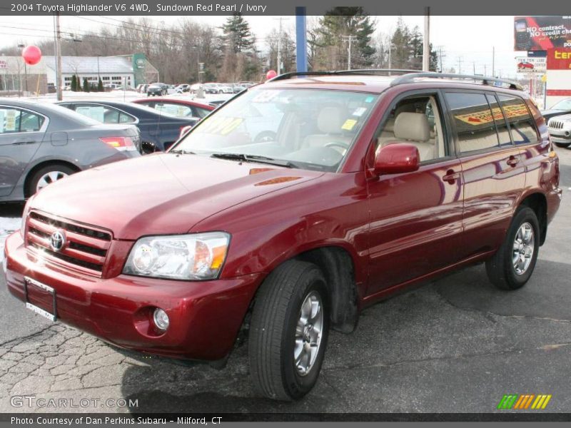 Sundown Red Pearl / Ivory 2004 Toyota Highlander V6 4WD