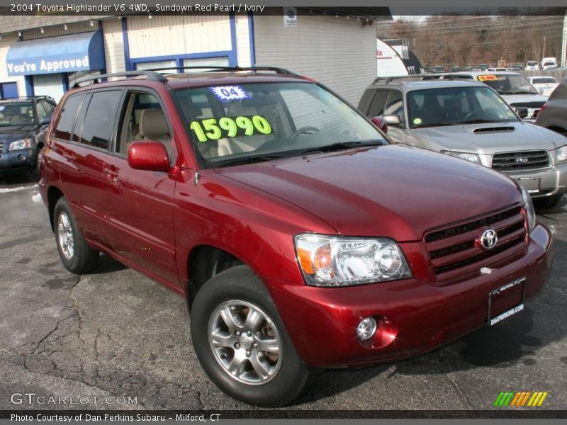 Sundown Red Pearl / Ivory 2004 Toyota Highlander V6 4WD