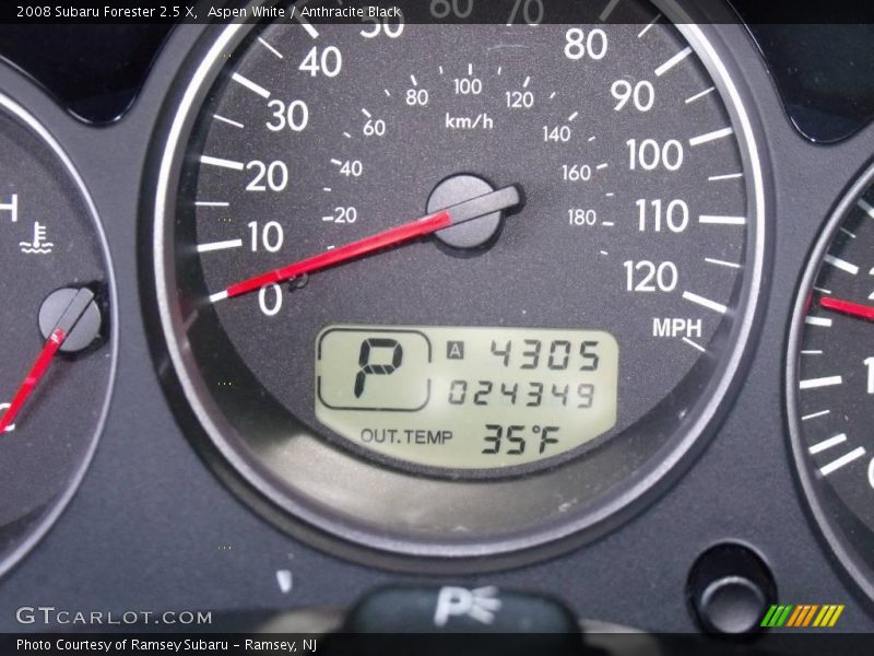 Aspen White / Anthracite Black 2008 Subaru Forester 2.5 X