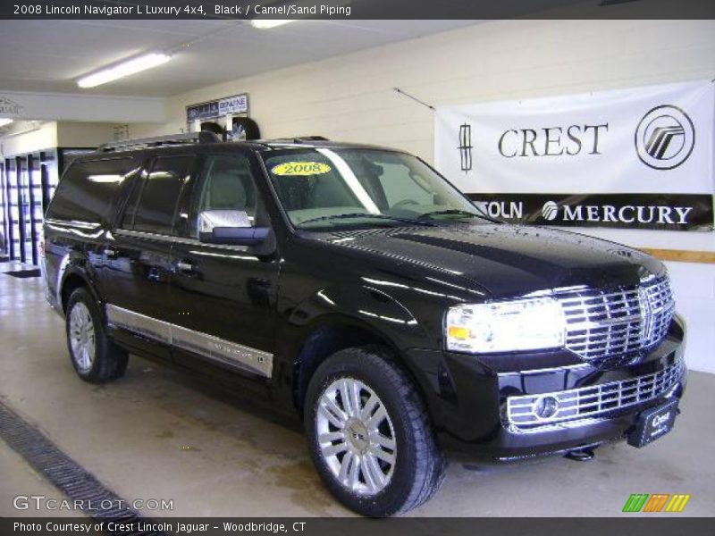 Black / Camel/Sand Piping 2008 Lincoln Navigator L Luxury 4x4