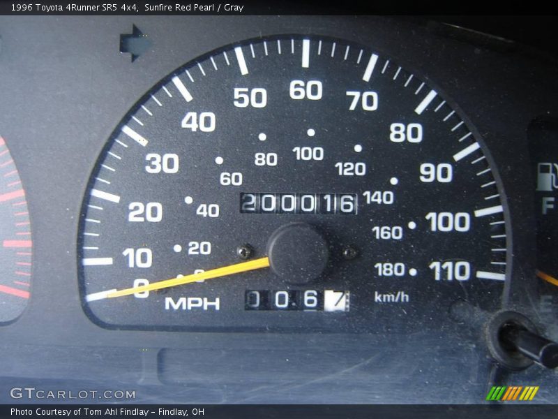 Sunfire Red Pearl / Gray 1996 Toyota 4Runner SR5 4x4