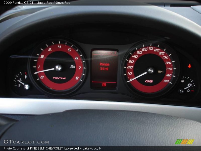 Liquid Red / Onyx/Red 2009 Pontiac G8 GT