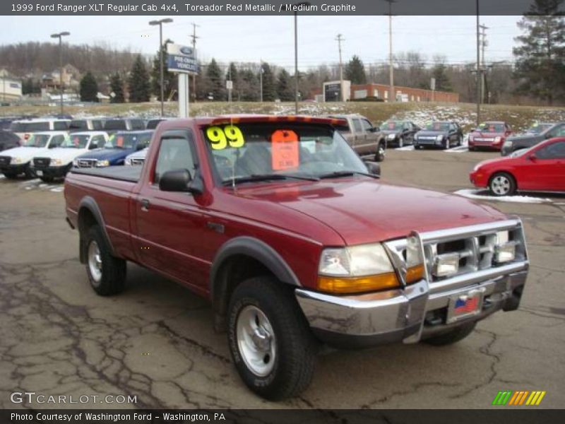 Toreador Red Metallic / Medium Graphite 1999 Ford Ranger XLT Regular Cab 4x4