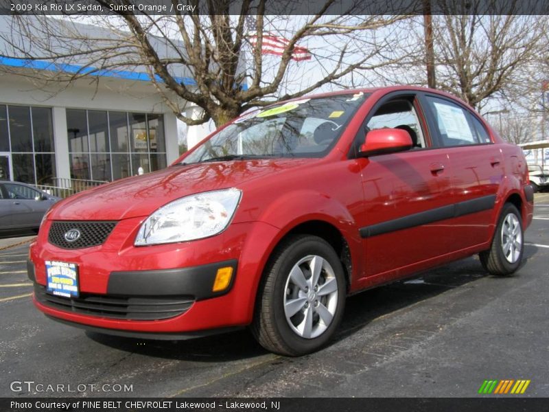 Sunset Orange / Gray 2009 Kia Rio LX Sedan