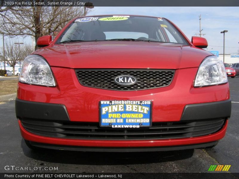 Sunset Orange / Gray 2009 Kia Rio LX Sedan