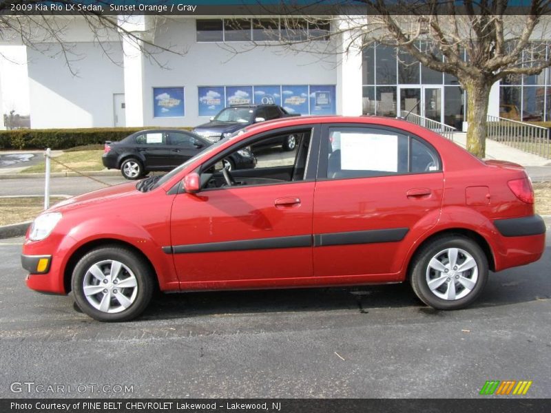Sunset Orange / Gray 2009 Kia Rio LX Sedan