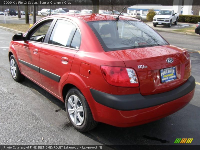 Sunset Orange / Gray 2009 Kia Rio LX Sedan