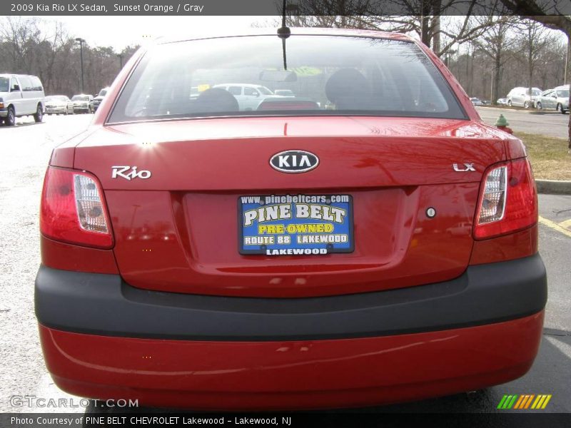 Sunset Orange / Gray 2009 Kia Rio LX Sedan