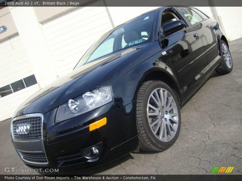 Brilliant Black / Beige 2008 Audi A3 2.0T