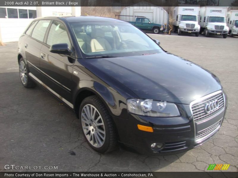 Brilliant Black / Beige 2008 Audi A3 2.0T