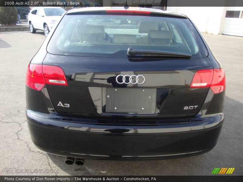 Brilliant Black / Beige 2008 Audi A3 2.0T