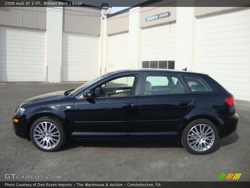 Brilliant Black / Beige 2008 Audi A3 2.0T