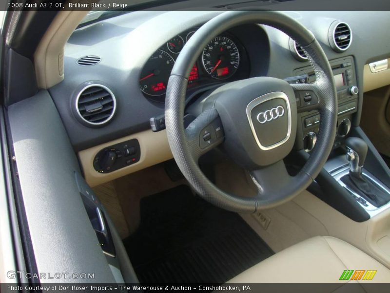 Brilliant Black / Beige 2008 Audi A3 2.0T