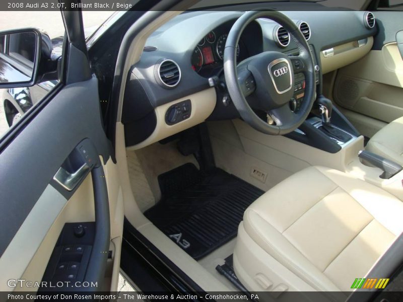 Brilliant Black / Beige 2008 Audi A3 2.0T