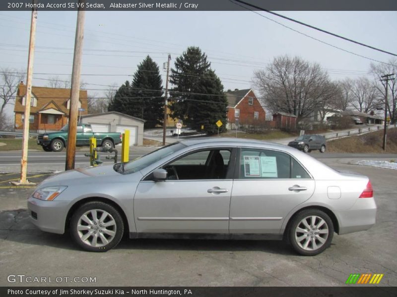 Alabaster Silver Metallic / Gray 2007 Honda Accord SE V6 Sedan