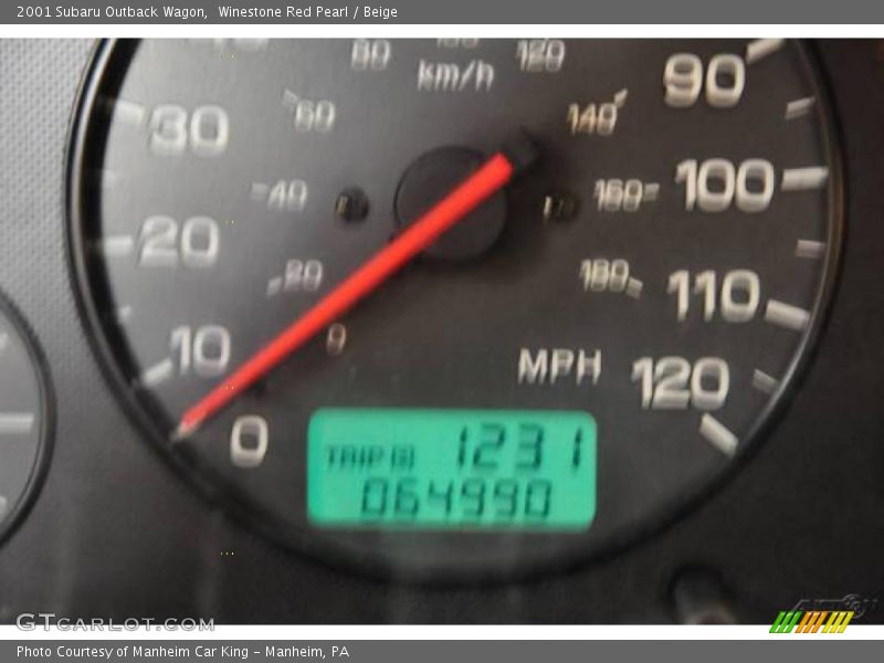 Winestone Red Pearl / Beige 2001 Subaru Outback Wagon