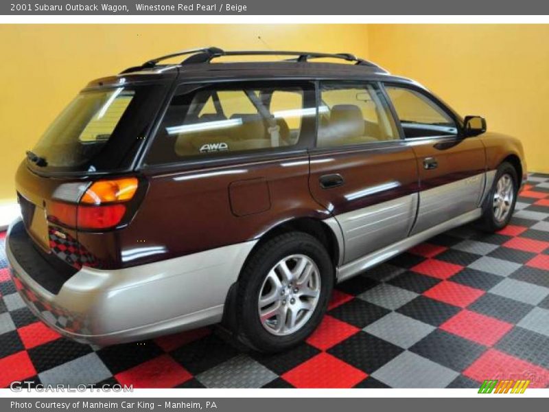 Winestone Red Pearl / Beige 2001 Subaru Outback Wagon