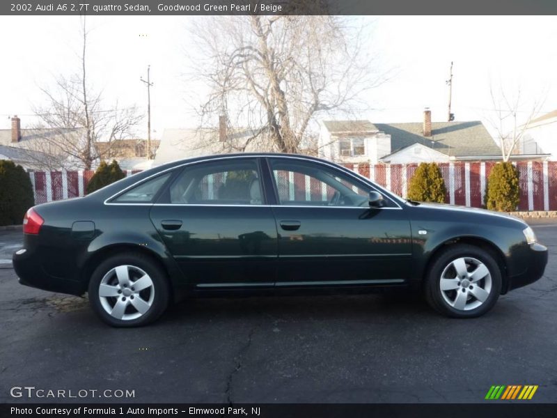 Goodwood Green Pearl / Beige 2002 Audi A6 2.7T quattro Sedan