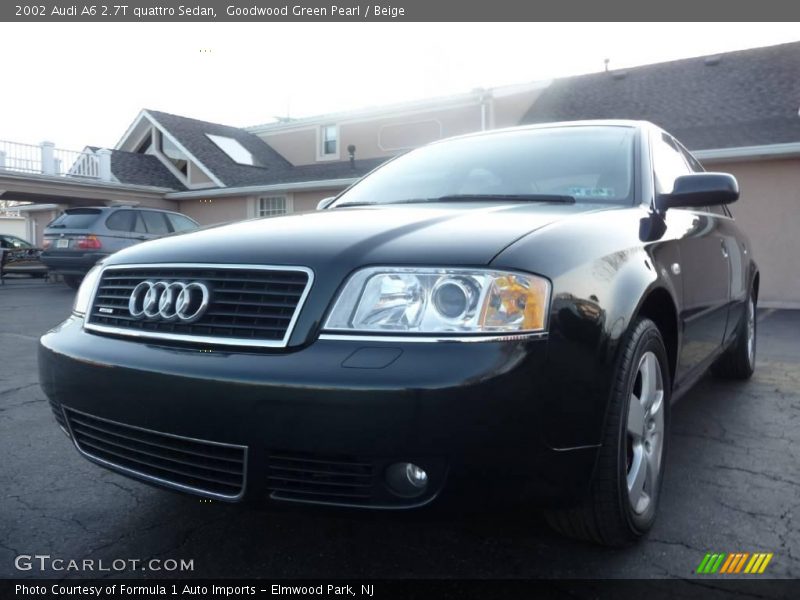Goodwood Green Pearl / Beige 2002 Audi A6 2.7T quattro Sedan