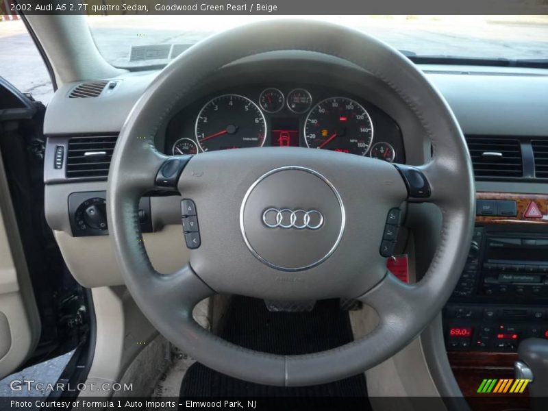 Goodwood Green Pearl / Beige 2002 Audi A6 2.7T quattro Sedan