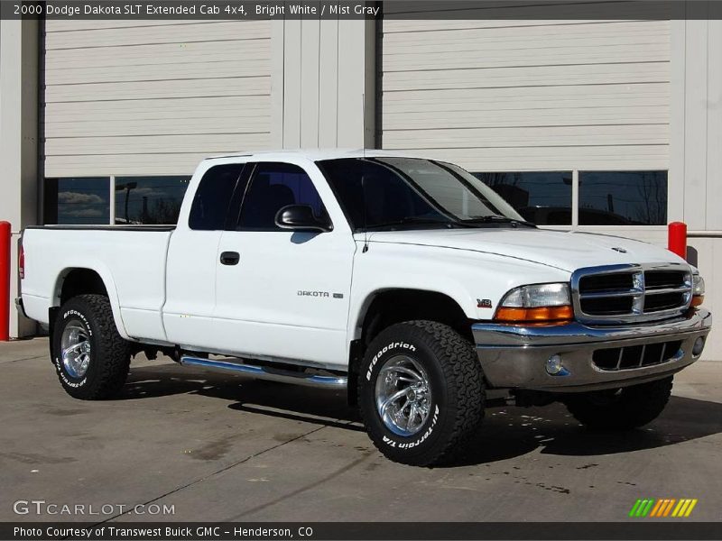 Bright White / Mist Gray 2000 Dodge Dakota SLT Extended Cab 4x4