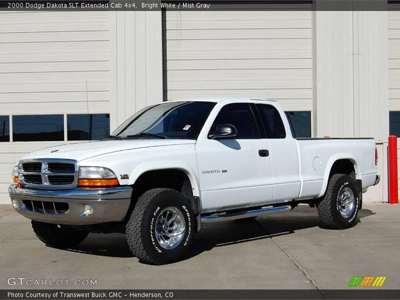 Bright White / Mist Gray 2000 Dodge Dakota SLT Extended Cab 4x4