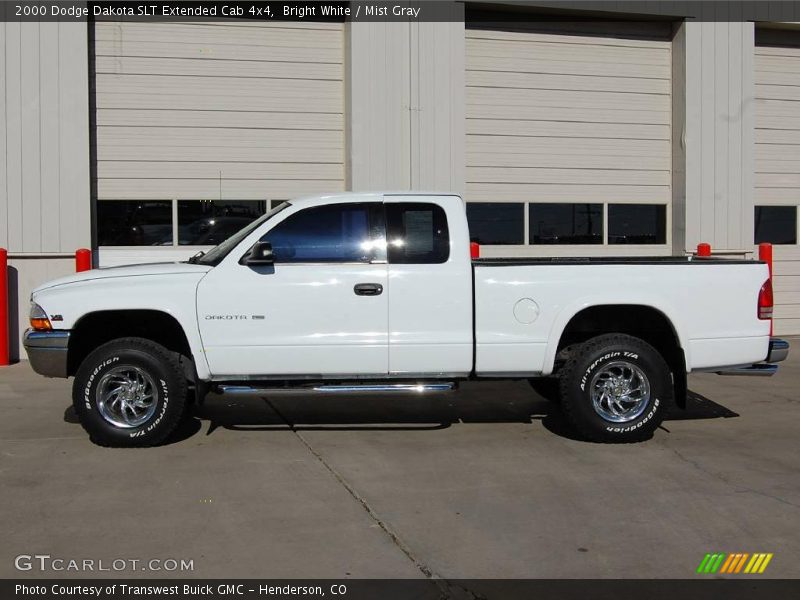 Bright White / Mist Gray 2000 Dodge Dakota SLT Extended Cab 4x4
