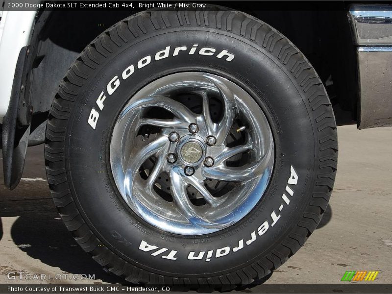 Bright White / Mist Gray 2000 Dodge Dakota SLT Extended Cab 4x4