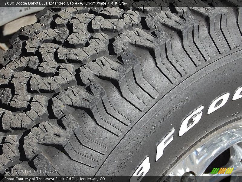 Bright White / Mist Gray 2000 Dodge Dakota SLT Extended Cab 4x4
