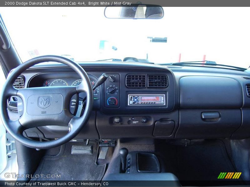 Bright White / Mist Gray 2000 Dodge Dakota SLT Extended Cab 4x4