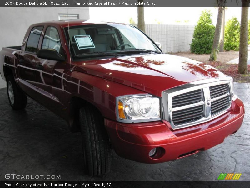 Inferno Red Crystal Pearl / Medium Slate Gray 2007 Dodge Dakota SLT Quad Cab
