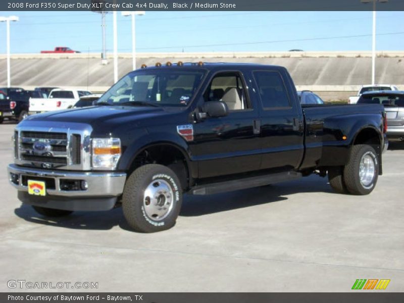 Black / Medium Stone 2008 Ford F350 Super Duty XLT Crew Cab 4x4 Dually