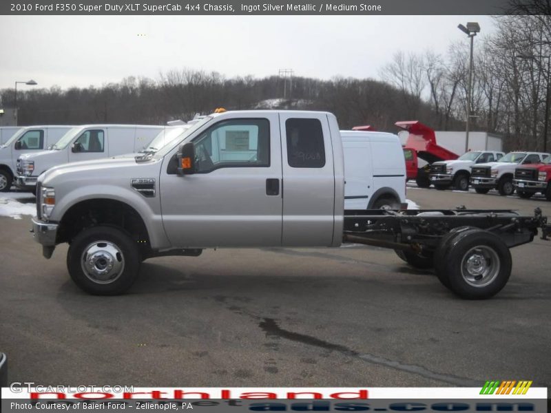 Ingot Silver Metallic / Medium Stone 2010 Ford F350 Super Duty XLT SuperCab 4x4 Chassis