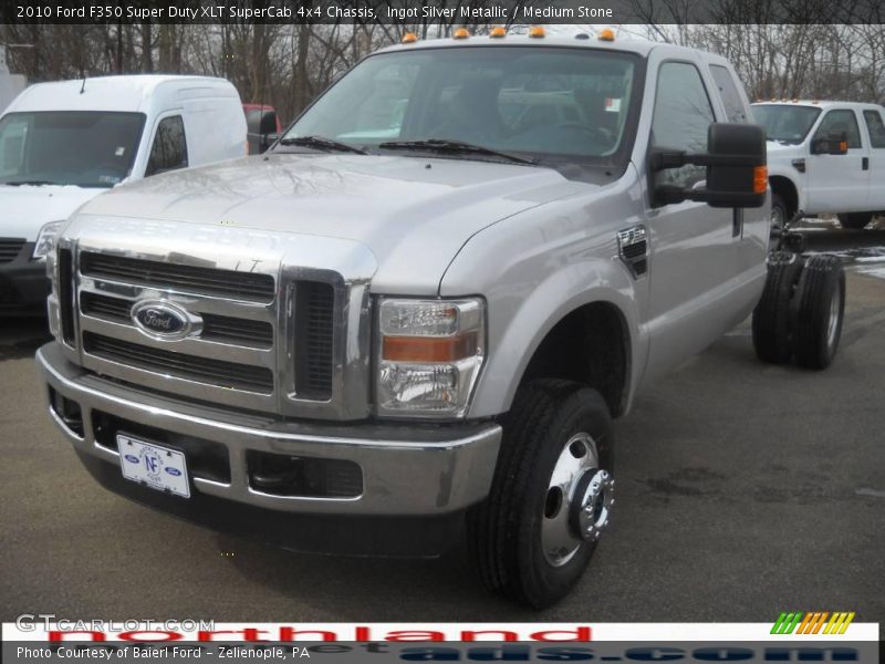 Ingot Silver Metallic / Medium Stone 2010 Ford F350 Super Duty XLT SuperCab 4x4 Chassis