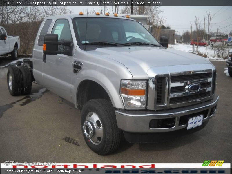 Ingot Silver Metallic / Medium Stone 2010 Ford F350 Super Duty XLT SuperCab 4x4 Chassis
