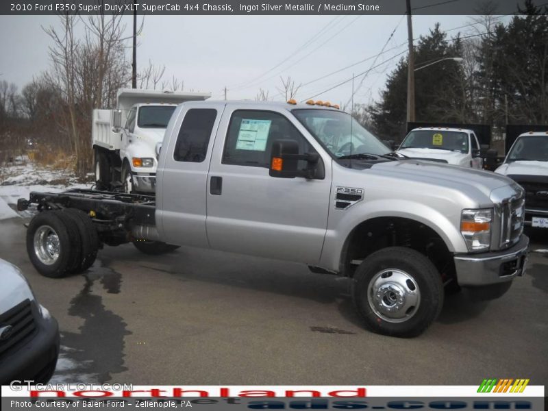 Ingot Silver Metallic / Medium Stone 2010 Ford F350 Super Duty XLT SuperCab 4x4 Chassis