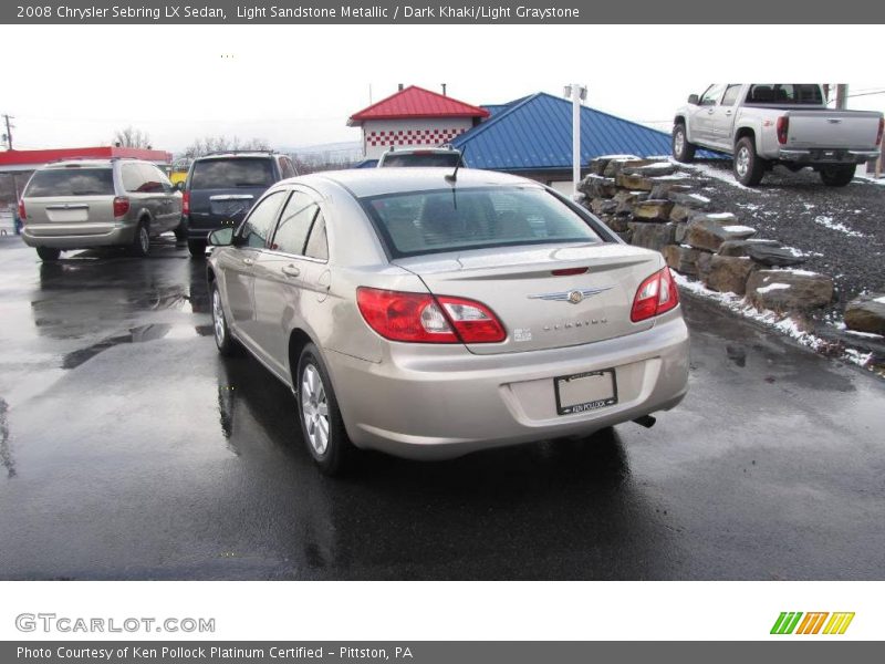 Light Sandstone Metallic / Dark Khaki/Light Graystone 2008 Chrysler Sebring LX Sedan
