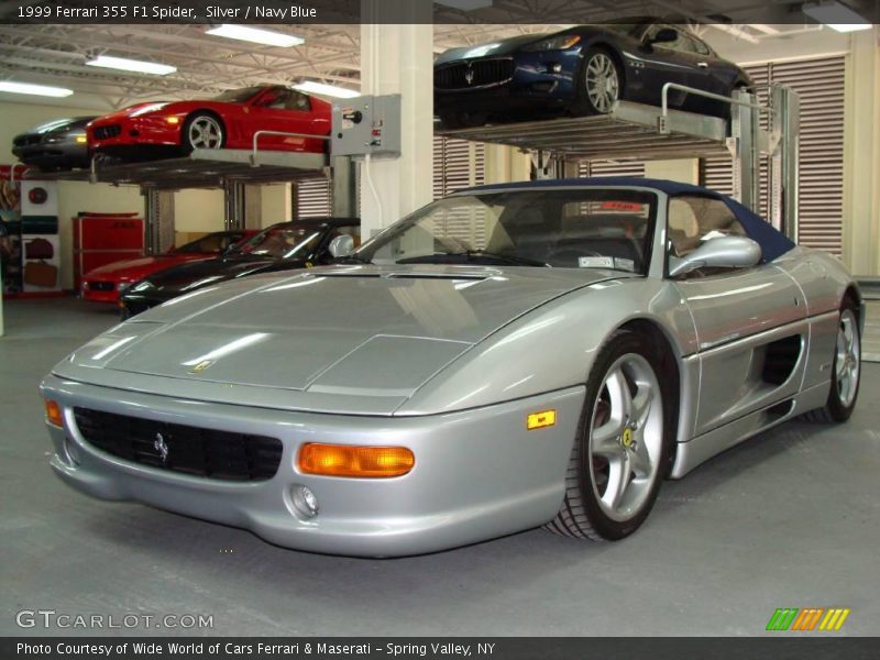 Silver / Navy Blue 1999 Ferrari 355 F1 Spider