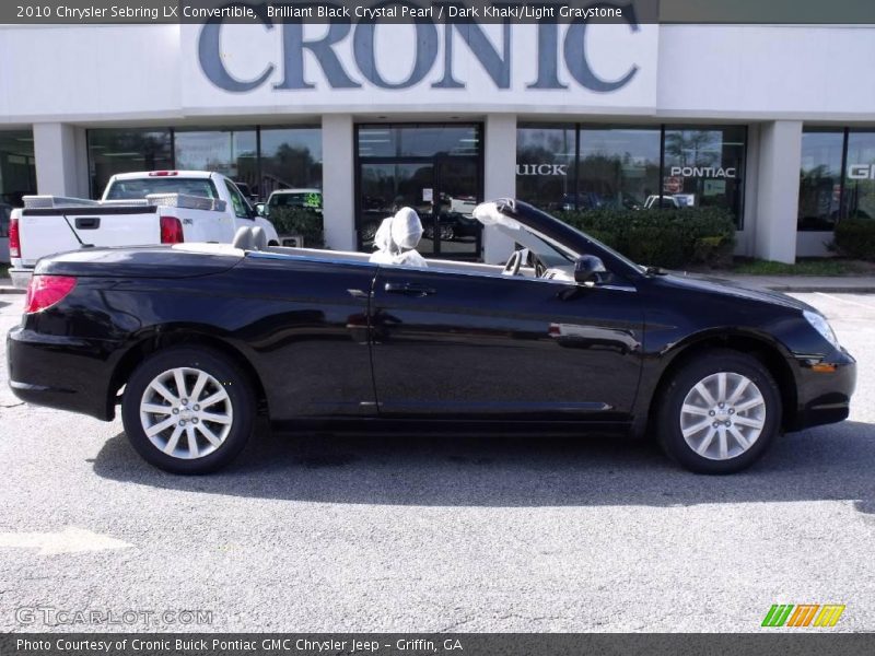 Brilliant Black Crystal Pearl / Dark Khaki/Light Graystone 2010 Chrysler Sebring LX Convertible