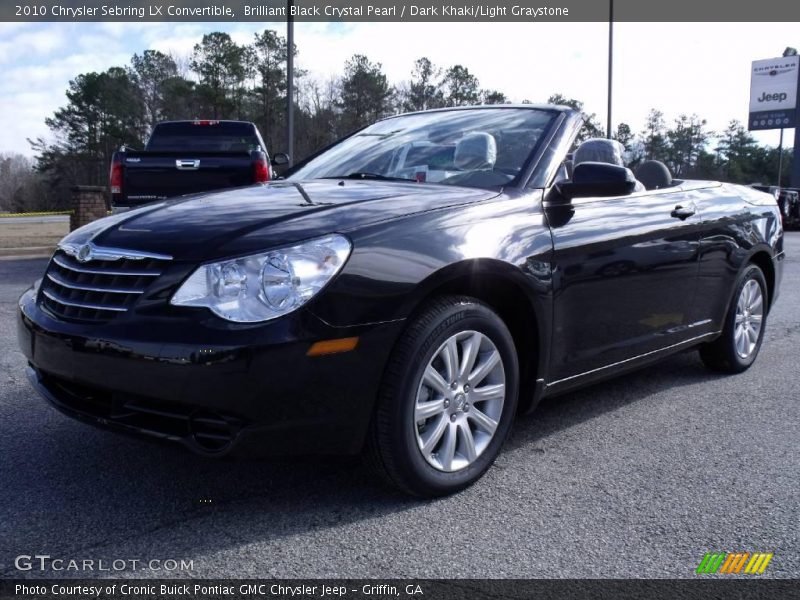 Brilliant Black Crystal Pearl / Dark Khaki/Light Graystone 2010 Chrysler Sebring LX Convertible