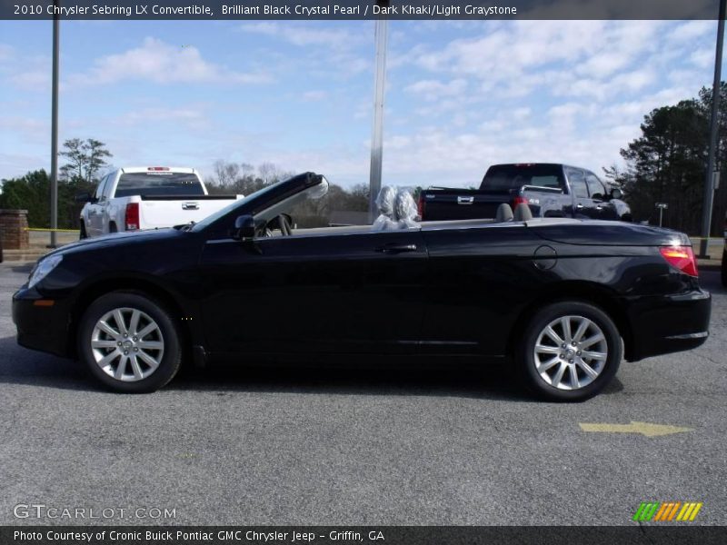 Brilliant Black Crystal Pearl / Dark Khaki/Light Graystone 2010 Chrysler Sebring LX Convertible
